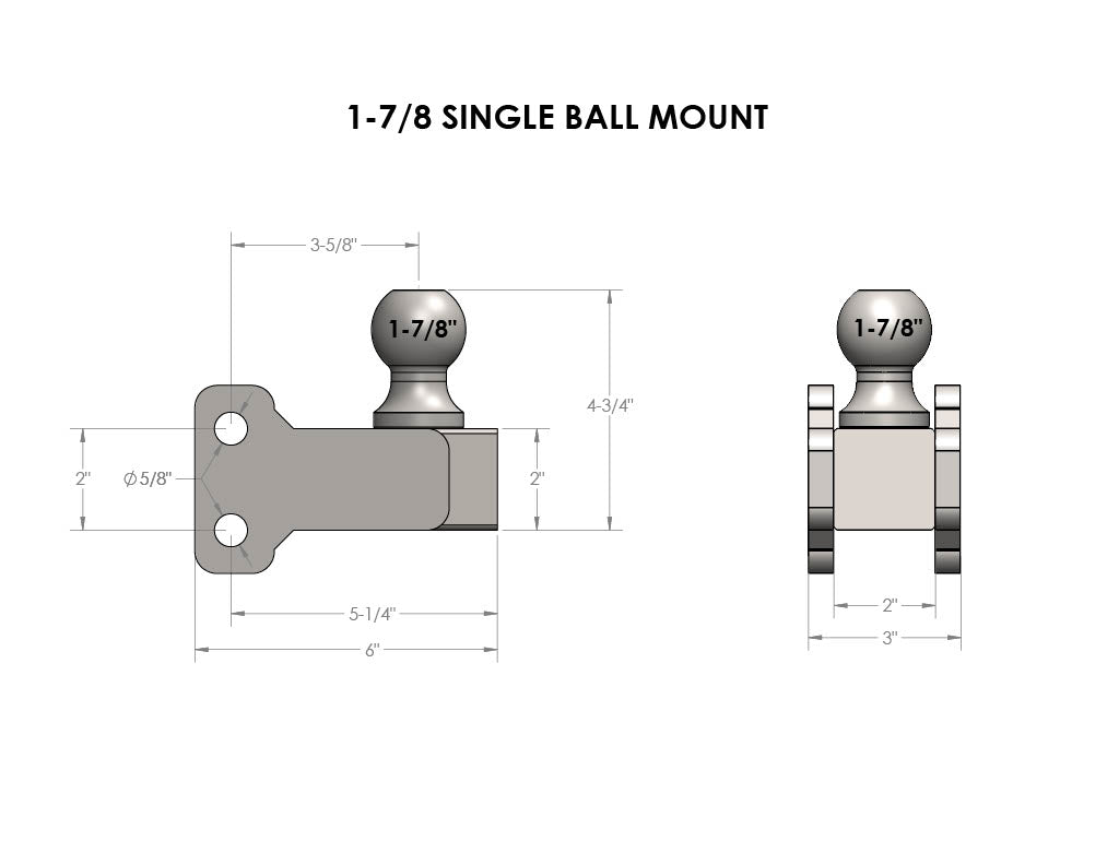 1-7/8” BulletProof Single Ball Mount