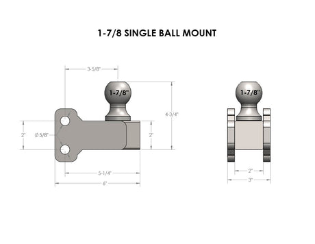 1-7/8” BulletProof Single Ball Mount