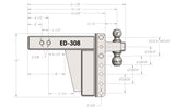 3.0” Extreme Duty 8” Drop/Rise Trailer Hitch
