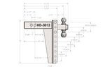 3.0” Heavy Duty 12” Drop/Rise Trailer Hitch