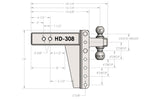 3.0” Heavy Duty 8” Drop/Rise Trailer Hitch
