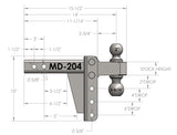 2.0” Medium Duty 4” Drop/Rise Trailer Hitch