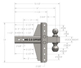 2.5” Medium Duty 4” & 6” Offset Trailer Hitch