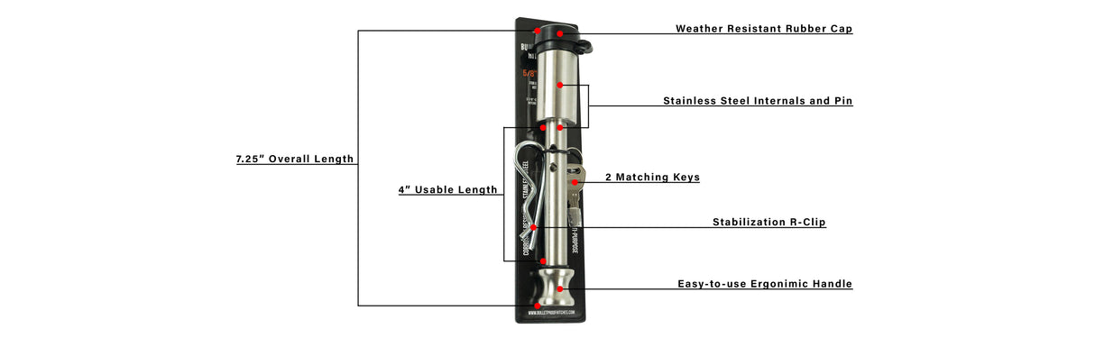 5/8" Bulletproof Locking Pin