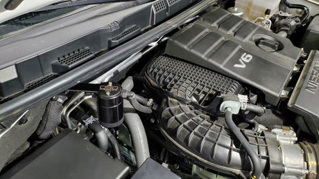 J&L 2022-2025 Nissan Frontier 3.8L V6 Passenger Side Oil Separator 3.0 - Black Anodized